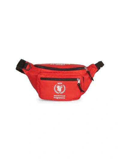 Shop Balenciaga Men's Wfp Logo Belt Bag In Rouge Primaire