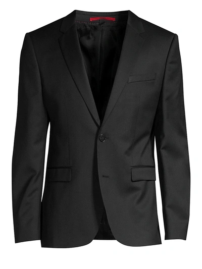 Shop Hugo Aldons Wool Suit Jacket In Black