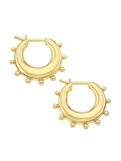 Shop Temple St Clair Women's Classic Gold 18k Yellow Gold Dangle Hoop Earrings