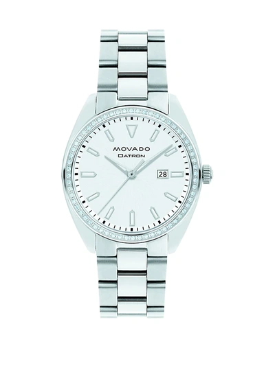 Shop Movado Women's Heritage Datron Stainless Steel Bracelet Watch In Silver
