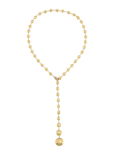 Shop Marco Bicego Women's Africa 18k Yellow Gold & Diamond Hand Engraved Lariat Necklace