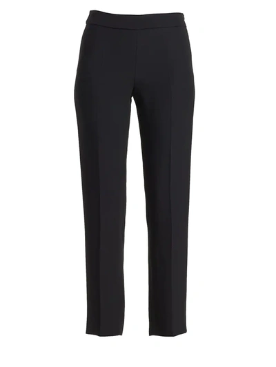 Shop Emporio Armani Women's Core Silk-blend Cady Pants In Black