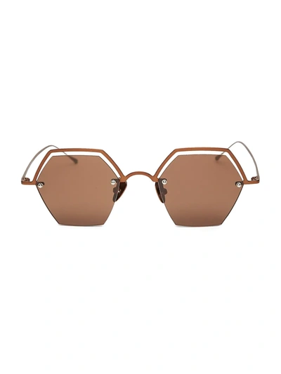 Shop Smoke X Mirrors The Line 47mm Hexagonal Sunglasses In Matte Brown