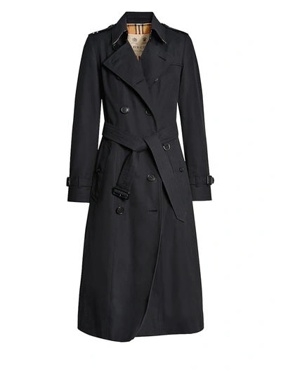 Shop Burberry Women's Heritage Chelsea Long-length Trench Coat In Midnight