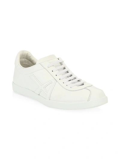 Shop Aquazzura The A Leather Sneakers In White