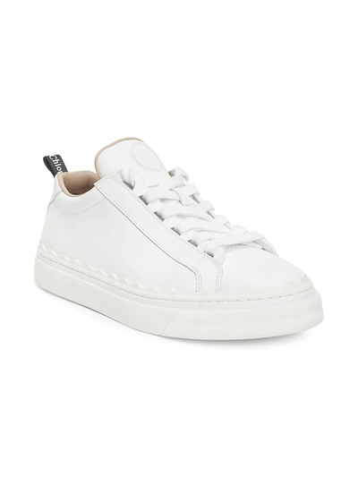 Shop Chloé Women's Lauren Low-top Leather Sneakers In White