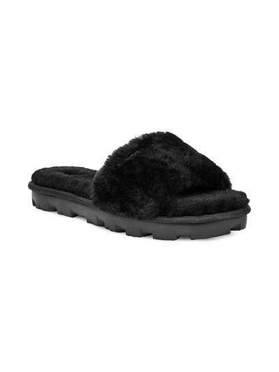 Shop Ugg Women's Cozette Sheepskin Slides In Black
