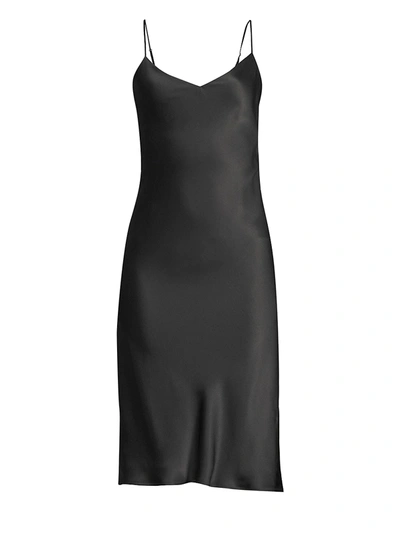 Shop L Agence Women's Jodie Silk Slip Dress In Black