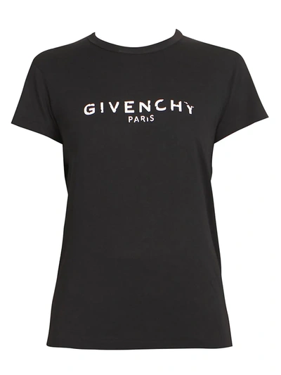 Shop Givenchy Women's Logo Cotton T-shirt In Black