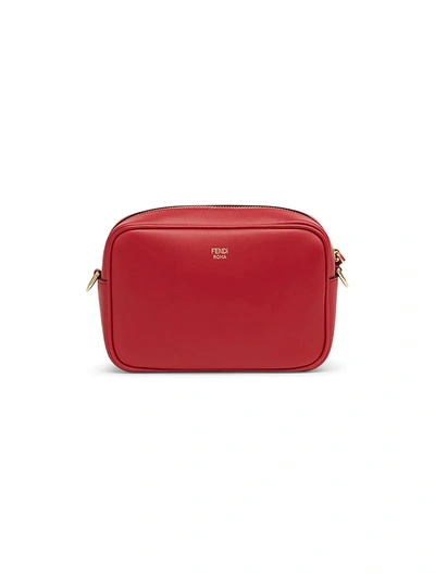 Shop Fendi Women's Mini Leather Camera Bag In Strawberry
