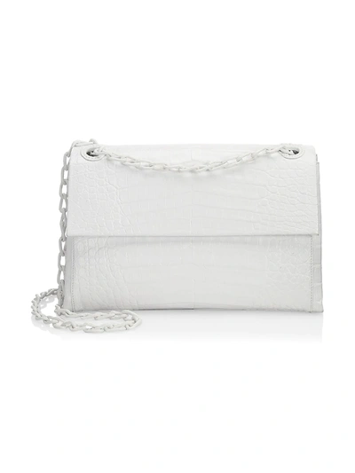 Shop Nancy Gonzalez Madison Crocodile Shoulder Bag In White