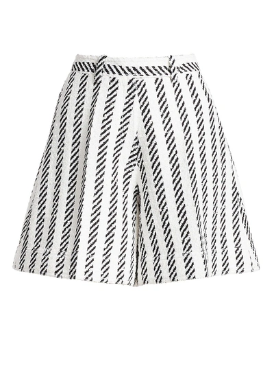 Shop Oscar De La Renta Women's Matching Stripe Skirt Shorts In White Black