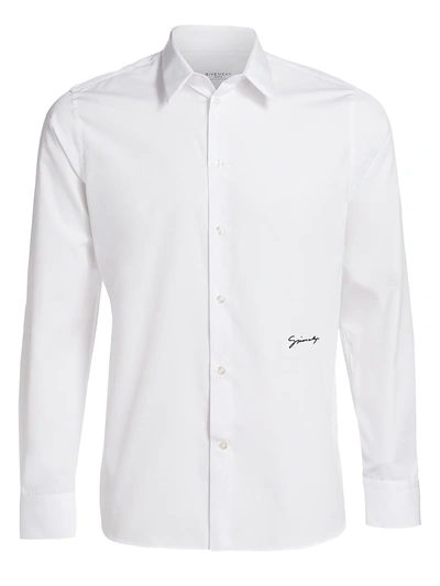 Shop Givenchy Men's Cotton Poplin Shirt In White