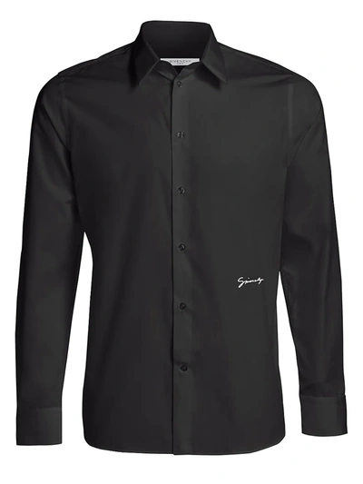 Shop Givenchy Cotton Poplin Shirt In Black