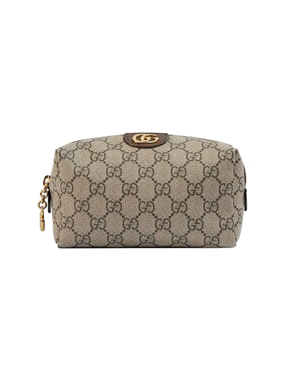 Shop Gucci Women's Ophidia Gg Cosmetic Case In Brown