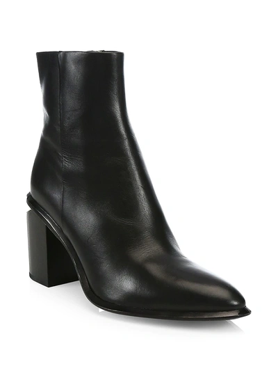 Shop Alexander Wang Anna Rhodium & Leather Ankle Boots In Black