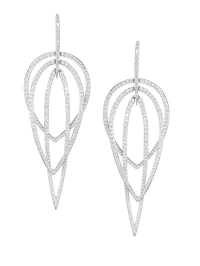 Shop Adriana Orsini Women's Eclectic Cubic Zirconia & Rhodium-plated Layered Drop Earrings