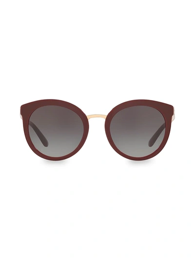 Shop Dolce & Gabbana 52mm Round Sunglasses In Bordeaux