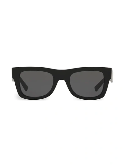 Shop Valentino Va4045 Solid Black 50mm Square Sunglasses