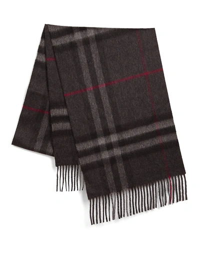 Shop Burberry The Classic Giant Check Cashmere Scarf In Charcoal Plaid