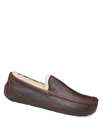 Shop Ugg Men's Ascot Leather Slippers In China Tea