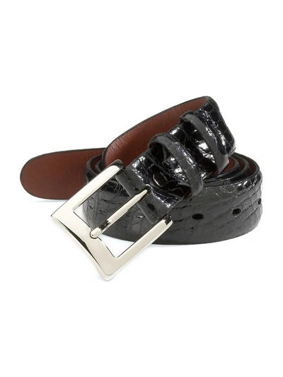 Shop Saks Fifth Avenue Men's Collection Alligator Belt In Black