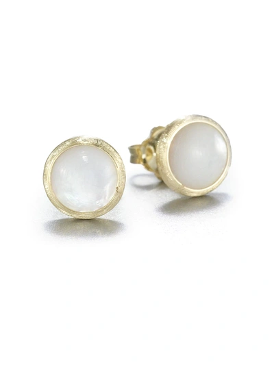 Shop Marco Bicego Women's Jaipur Resort Mother-of-pearl & 18k Yellow Gold Stud Earrings In Mother Of Pearl