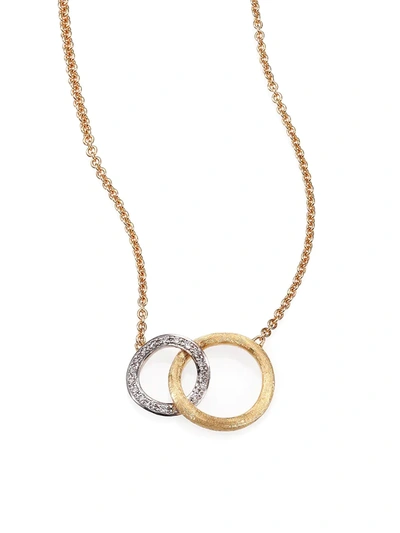 Shop Marco Bicego Women's Jaipur Link Diamond, 18k White & Yellow Gold Pendant Necklace
