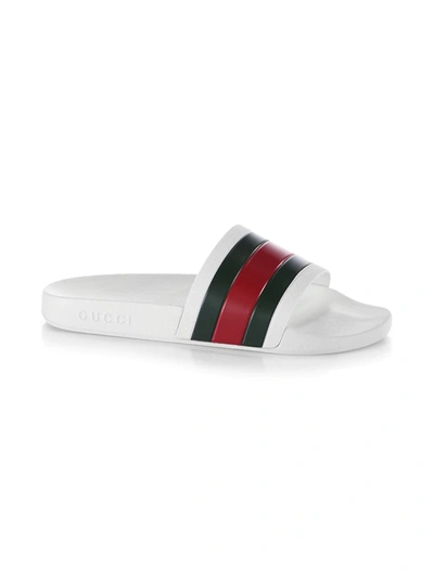Shop Gucci Men's Rubber Slide Sandal In White
