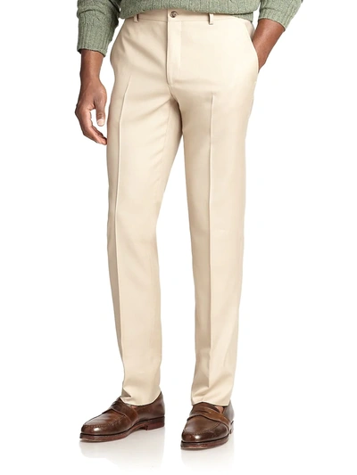 Shop Polo Ralph Lauren Men's Wool Twill Trousers In Beige