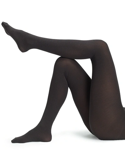 Shop Wolford Cotton Velvet Tights In Anthracite