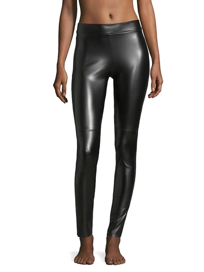 Shop Wolford Women's Faux Leather Leggings In Black