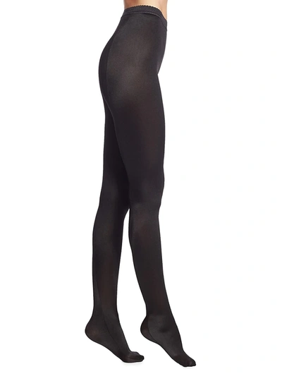 Shop Wolford Women's Satin De Luxe Tights In Black