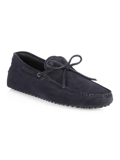 Shop Tod's Men's Gommino Suede Moccasins In Night Blue