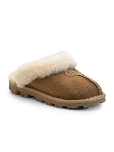 Shop Ugg Women's Coquette Sheepskin Slippers In Chestnut