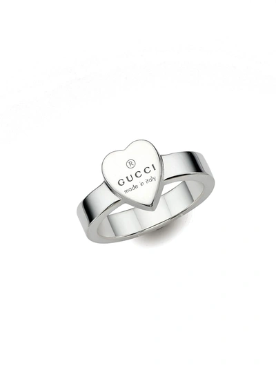 Shop Gucci Women's Trademark Sterling Silver Heart Ring