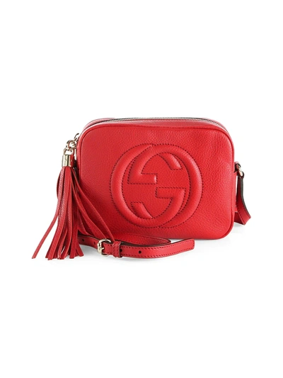Shop Gucci Women's Soho Leather Disco Bag In Red