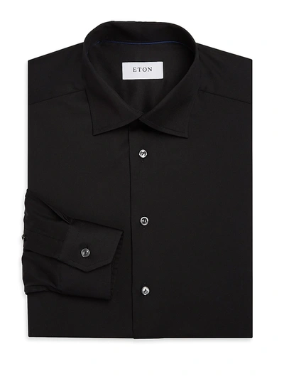 Shop Eton Men's Contemporary-fit Twill Dress Shirt In Black