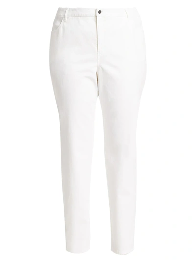 Shop Lafayette 148 Thompson Curvy Slim-leg Jeans In White