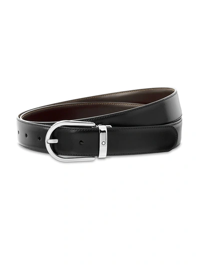 Shop Montblanc Reversible Cut-to-size Casual Belt In Black Brown