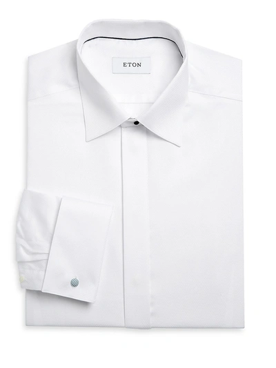 Shop Eton Men's Contemporary Fit Diamond Weave Formal Shirt In White
