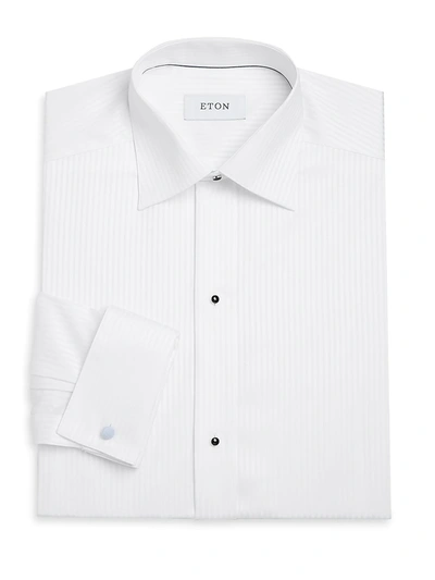 Shop Eton Men's Contemporary-fit Satin Stripe Dress Shirt In White