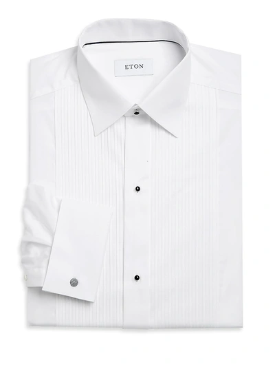 Shop Eton Men's Slim-fit Plisse Tuxedo Shirt In White