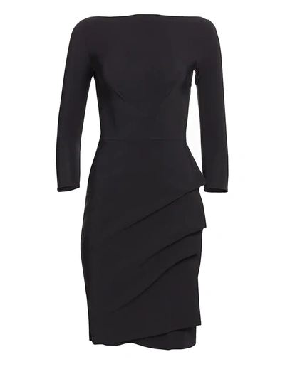 Shop Chiara Boni La Petite Robe Women's Cassandre Wrap-effect Boatneck Dress In Black