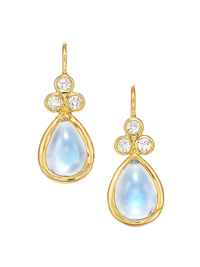 Shop Temple St Clair Royal Blue Moonstone, Diamond & 18k Yellow Gold Teardrop Earrings