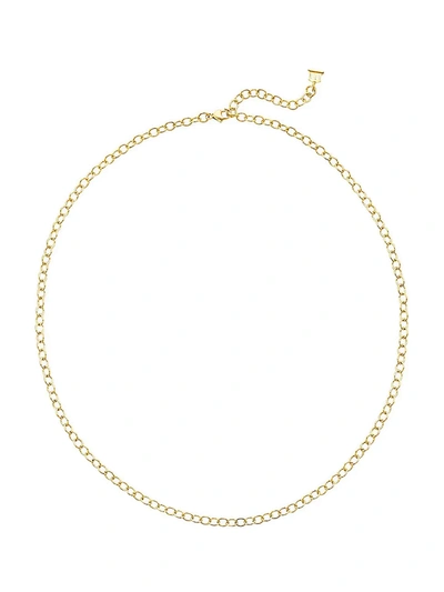 Shop Temple St Clair Women's 18k Yellow Gold Extra-small Oval Link Necklace Chain/18"