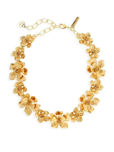 Shop Oscar De La Renta Women's Classic Goldtone Flower Necklace