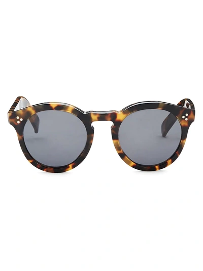 Shop Illesteva Leonard Ii 50mm Tortoise Round Sunglasses