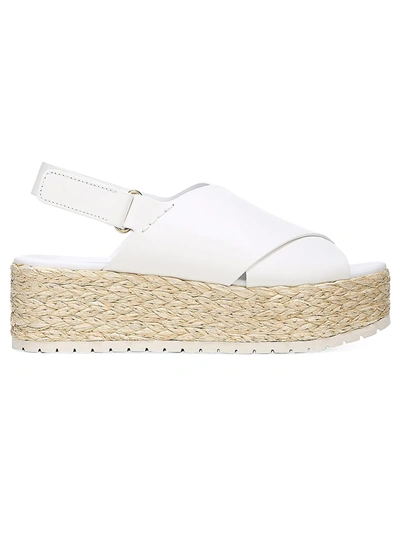 Shop Vince Women's Jesson Platform Espadrille Leather Slingback Sandals In Off White