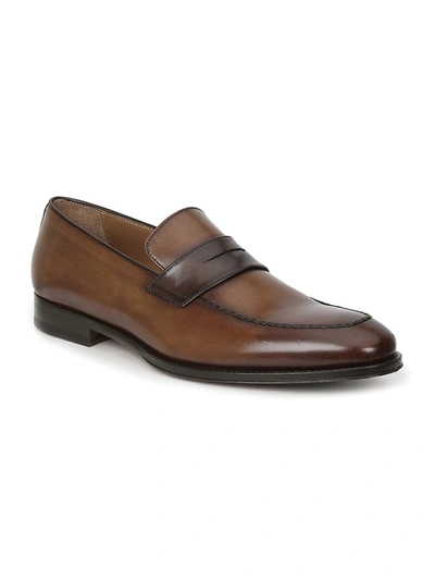 Shop Bruno Magli Men's Fanetta Leather Penny Loafers In Cognac Dark